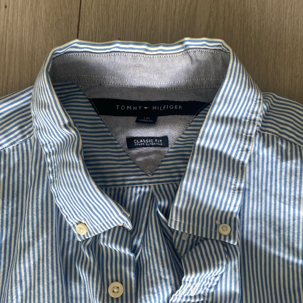 Tommy Hilfiger blue striped cotton shirt